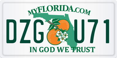 FL license plate DZGU71