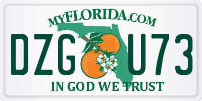 FL license plate DZGU73