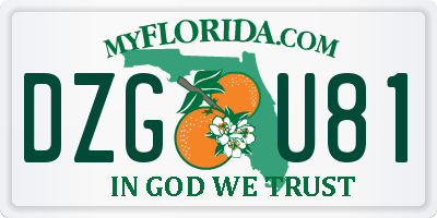 FL license plate DZGU81