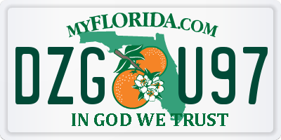 FL license plate DZGU97