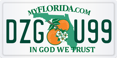 FL license plate DZGU99