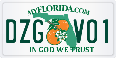 FL license plate DZGV01