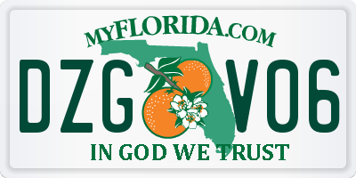 FL license plate DZGV06