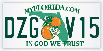 FL license plate DZGV15