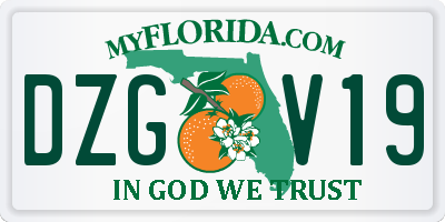 FL license plate DZGV19