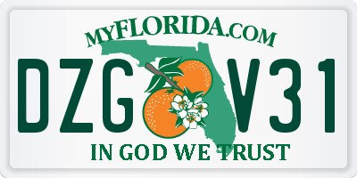 FL license plate DZGV31