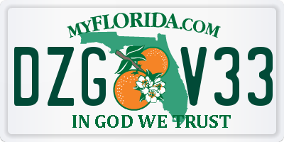 FL license plate DZGV33