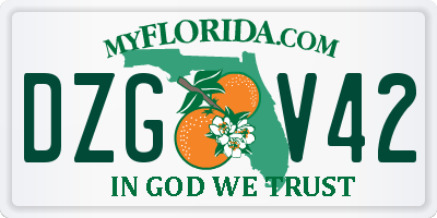 FL license plate DZGV42