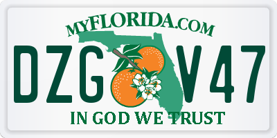 FL license plate DZGV47