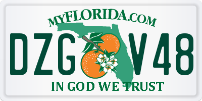 FL license plate DZGV48