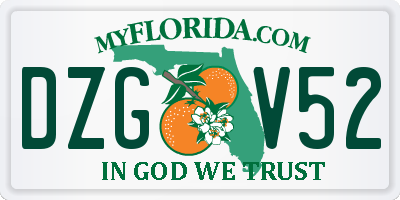 FL license plate DZGV52