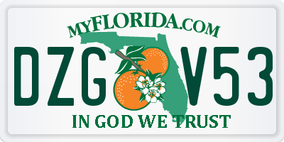 FL license plate DZGV53
