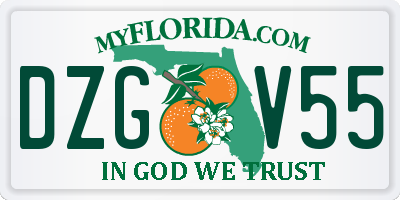 FL license plate DZGV55