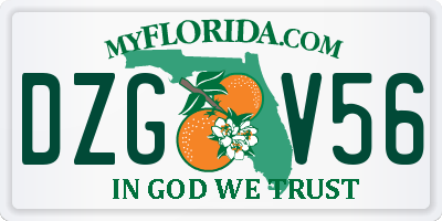 FL license plate DZGV56