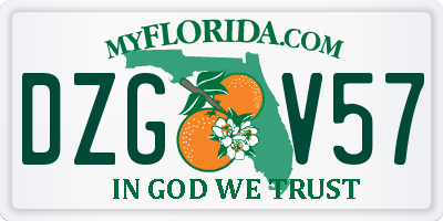 FL license plate DZGV57