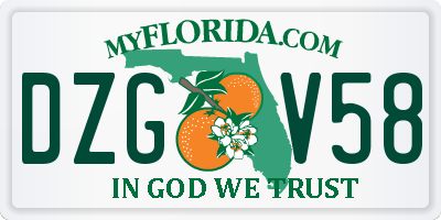 FL license plate DZGV58