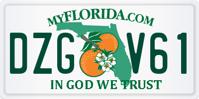 FL license plate DZGV61