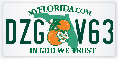 FL license plate DZGV63