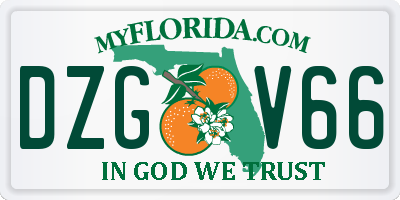 FL license plate DZGV66