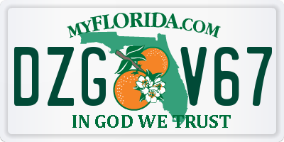 FL license plate DZGV67