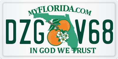 FL license plate DZGV68