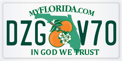 FL license plate DZGV70