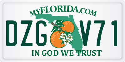 FL license plate DZGV71