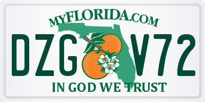 FL license plate DZGV72