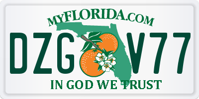 FL license plate DZGV77