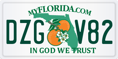 FL license plate DZGV82