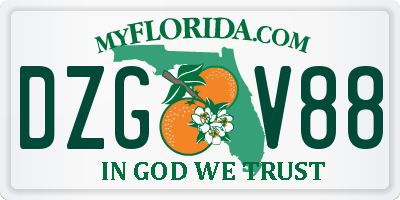 FL license plate DZGV88
