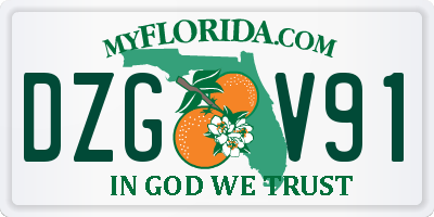 FL license plate DZGV91