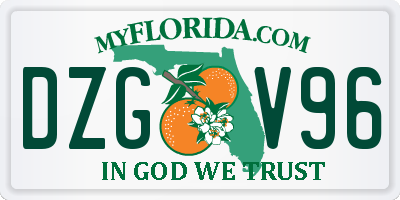 FL license plate DZGV96