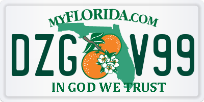 FL license plate DZGV99