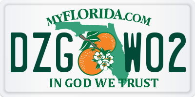 FL license plate DZGW02
