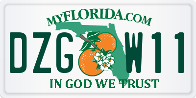 FL license plate DZGW11