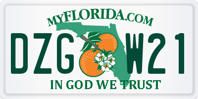 FL license plate DZGW21