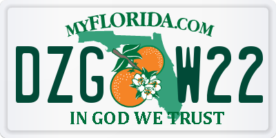 FL license plate DZGW22