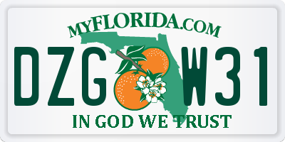 FL license plate DZGW31