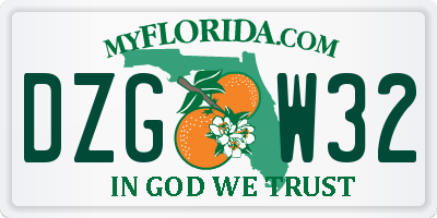 FL license plate DZGW32