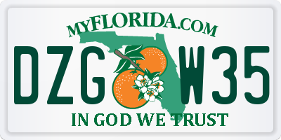 FL license plate DZGW35