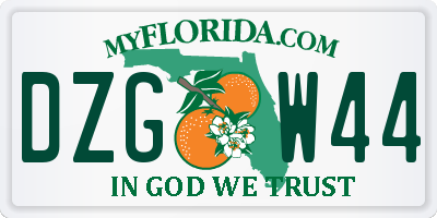 FL license plate DZGW44