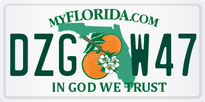 FL license plate DZGW47