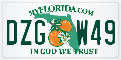 FL license plate DZGW49