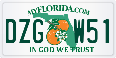 FL license plate DZGW51