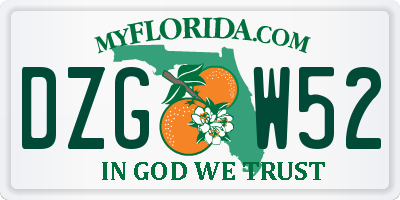 FL license plate DZGW52