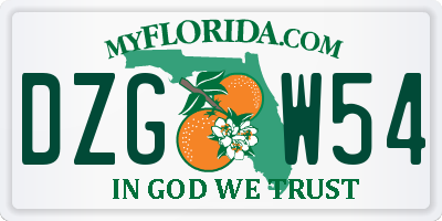 FL license plate DZGW54
