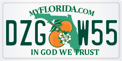 FL license plate DZGW55