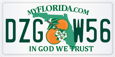FL license plate DZGW56