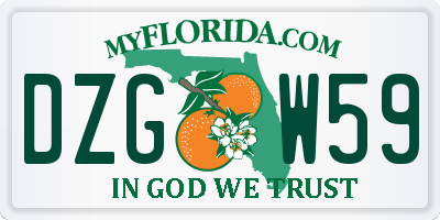 FL license plate DZGW59